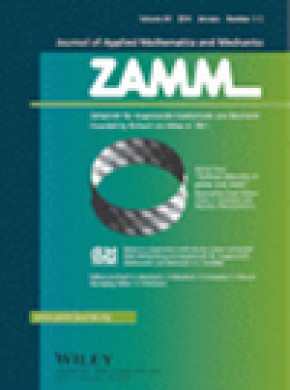 Zamm-zeitschrift Fur Angewandte Mathematik Und Mechanik雜志